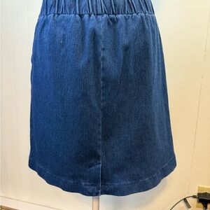 Isaac Mizrahi Blue A-Line Smocked Skorts